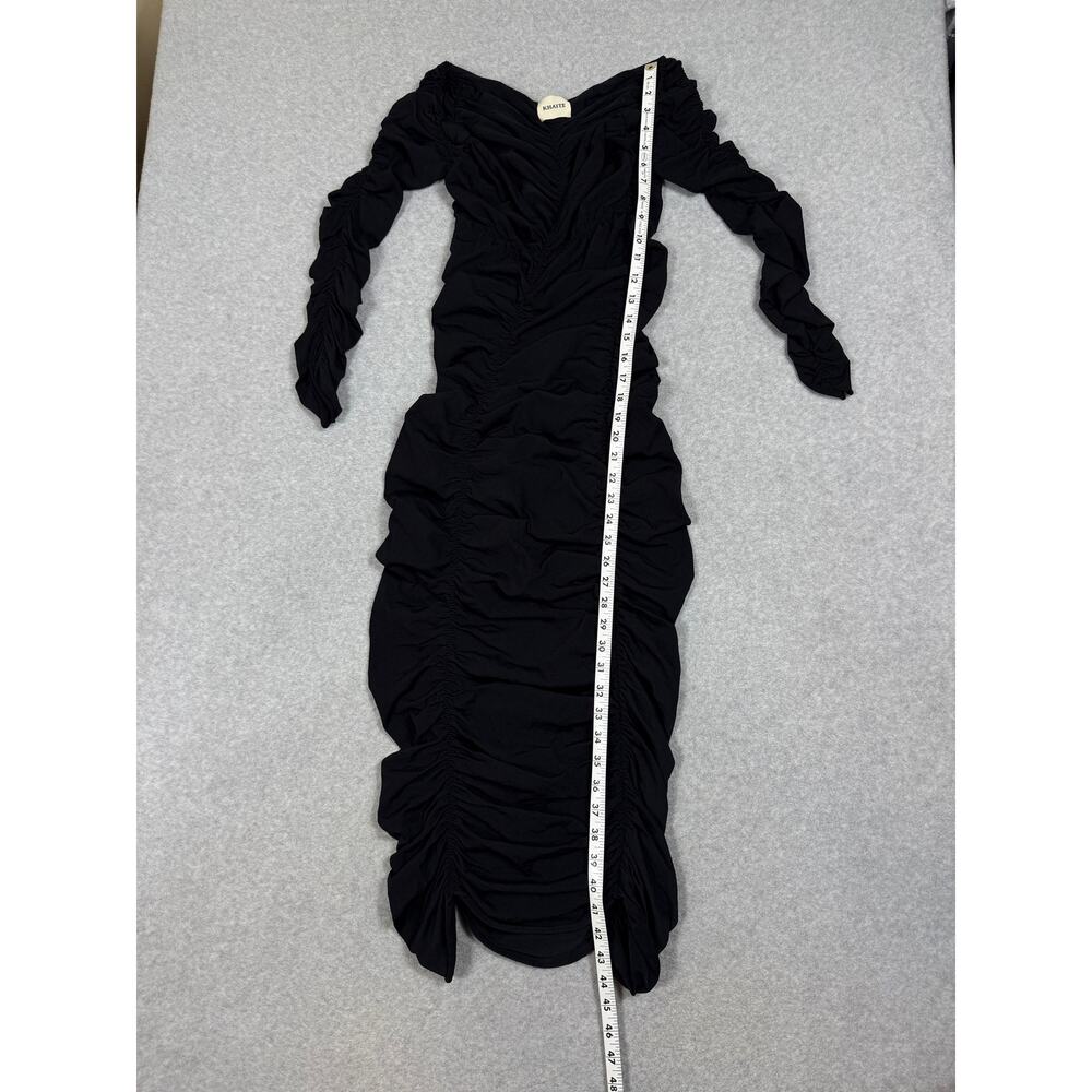 Khaite Womens Size M Charmaine Ruched stretch-knit midi dress - Picture 9 of 10